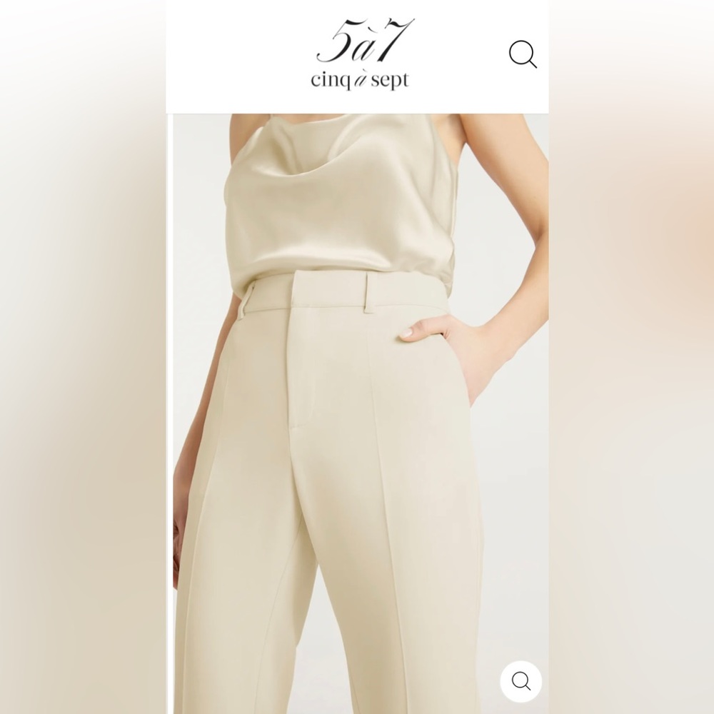 Cinq a Sept Kerry Pant crepe straight leg tailored -  Dune - size 8 NWT